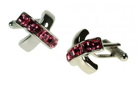 Cufflinks - Rose Crystal Cross